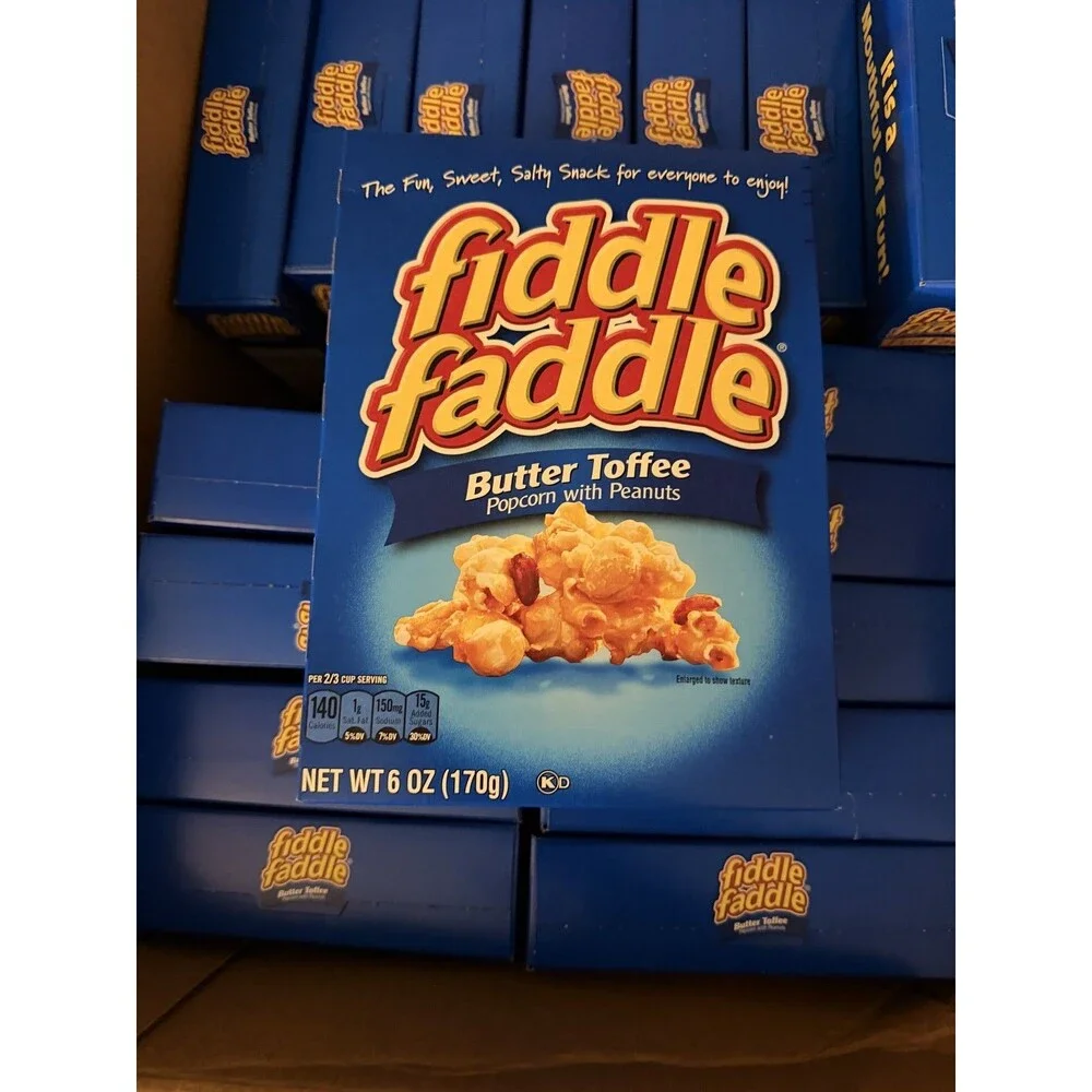 Fiddle Faddle Butter Toffee Popcorn & Peanuts 6oz LOT of 12 Exp April 2027